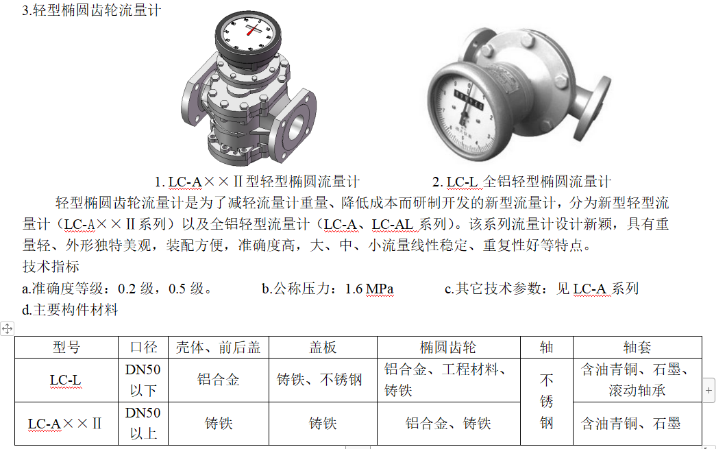 橢圓齒輪流量計